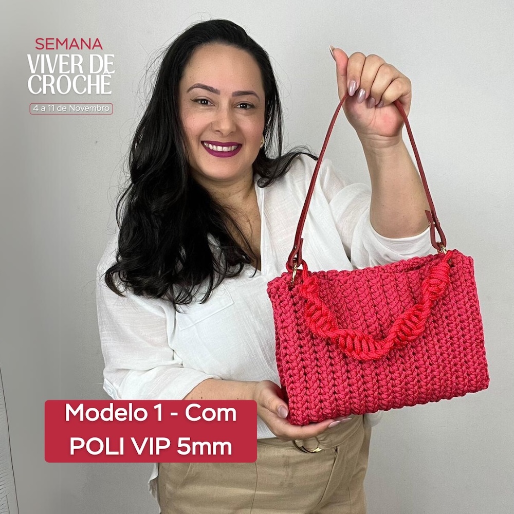 Bolsa Vivace criada por Andreia Passote e será ensinada na Semana Viver de Crochê @apassote