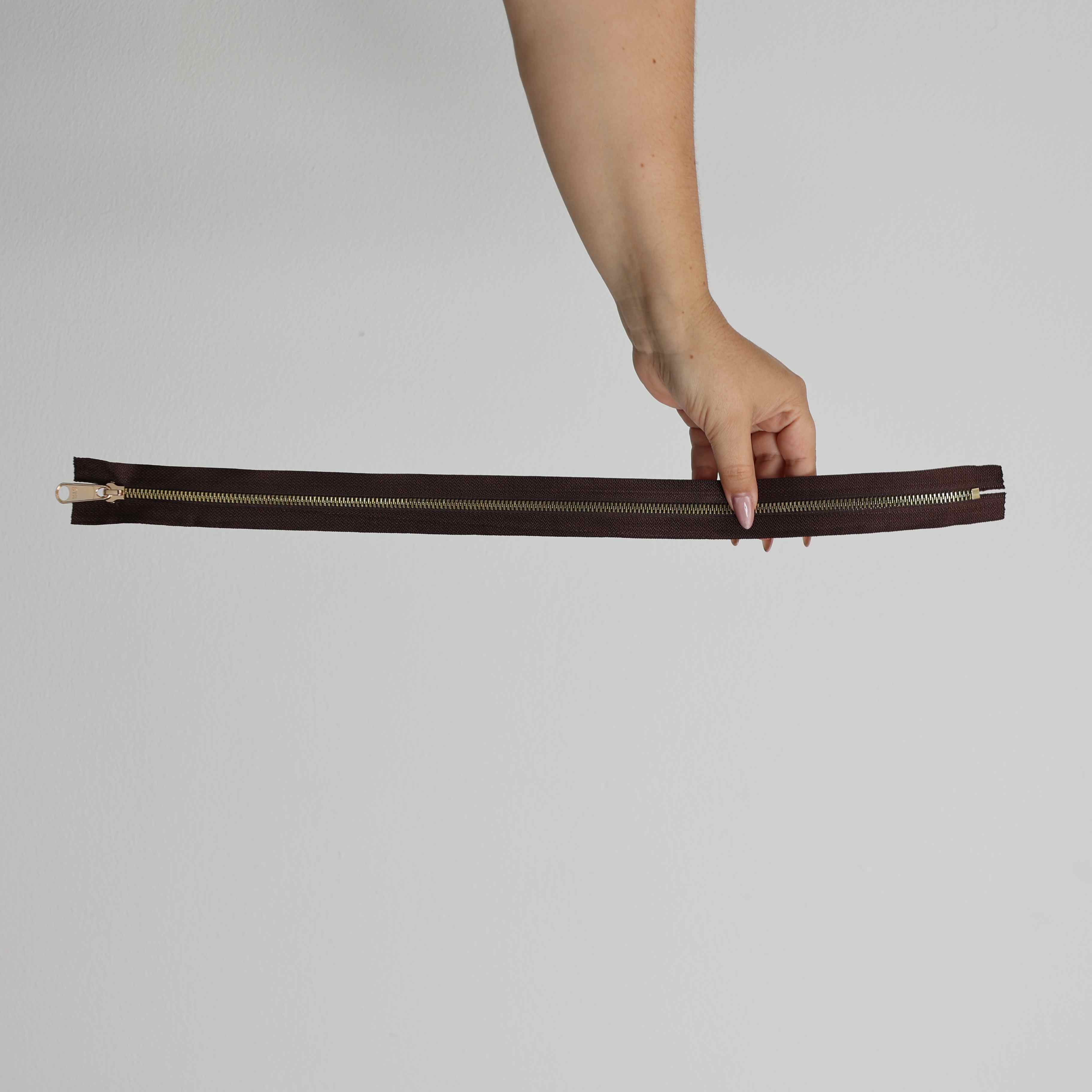 Ziper 50cm Cor:Café/Ouro