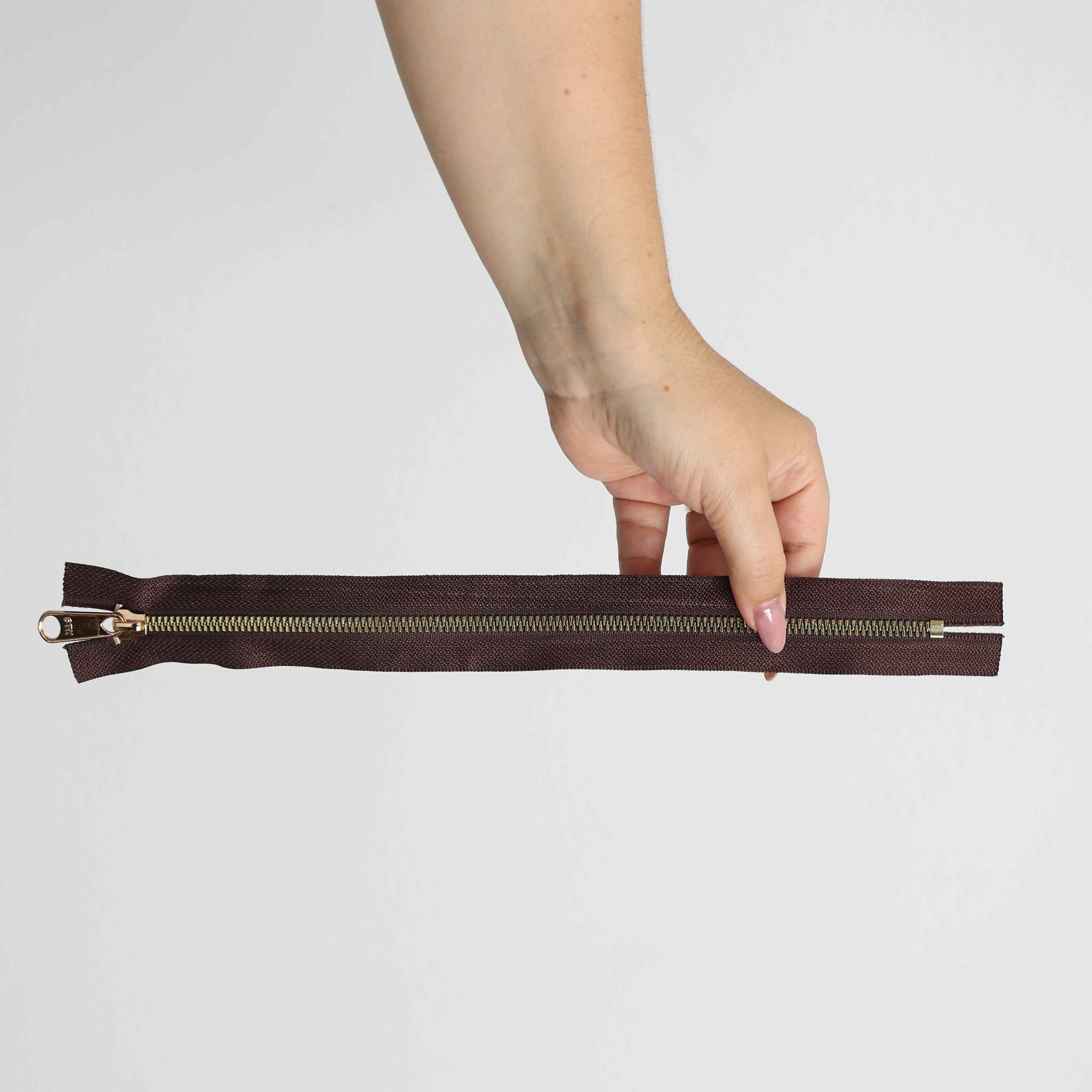 Ziper 30cm Cor:Café/Ouro