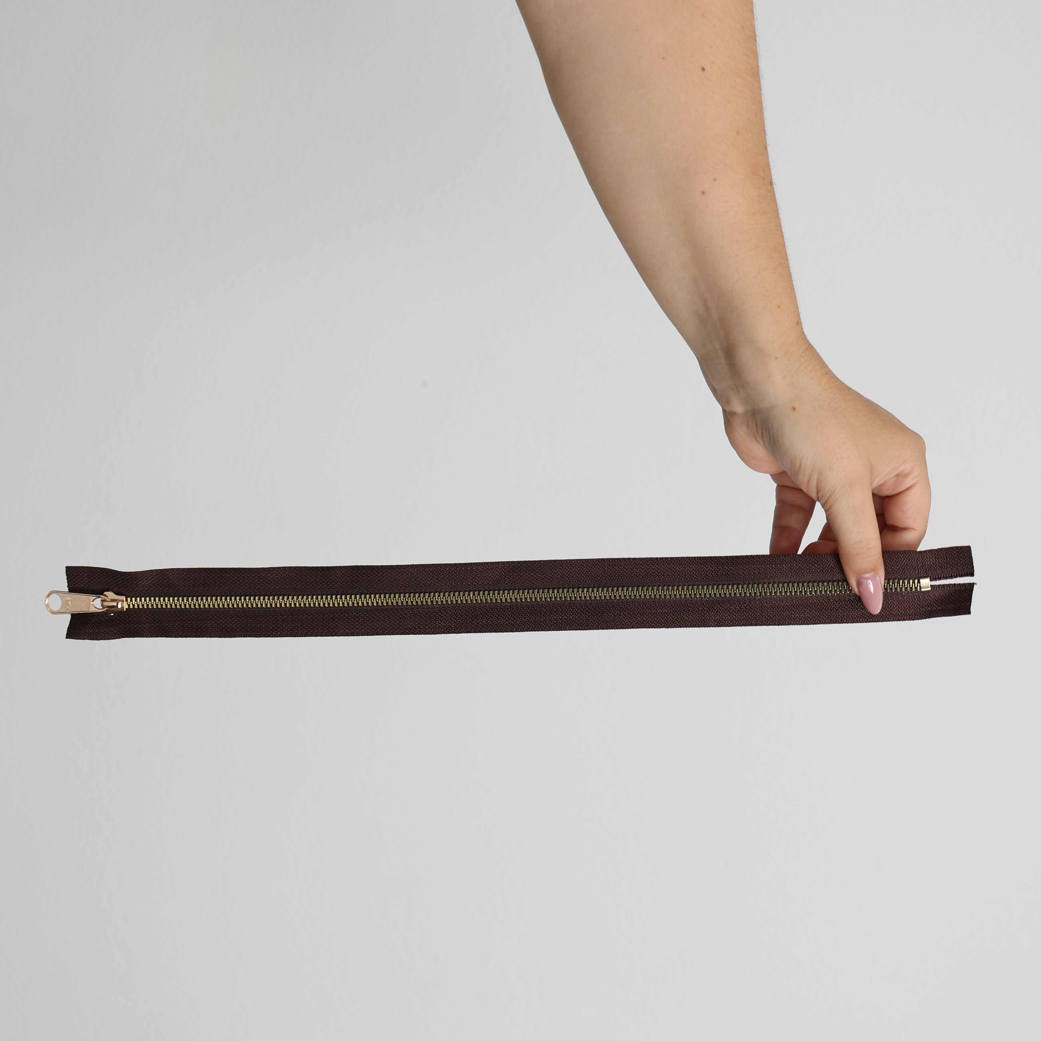 Ziper 40cm Cor:Café/Ouro