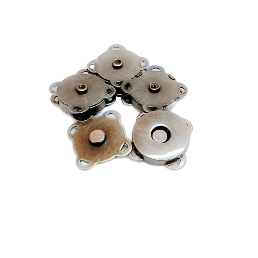 Botão de Imã Costurável 18mm - (4 unidades)  Grande Ferragem:Ouro Velho