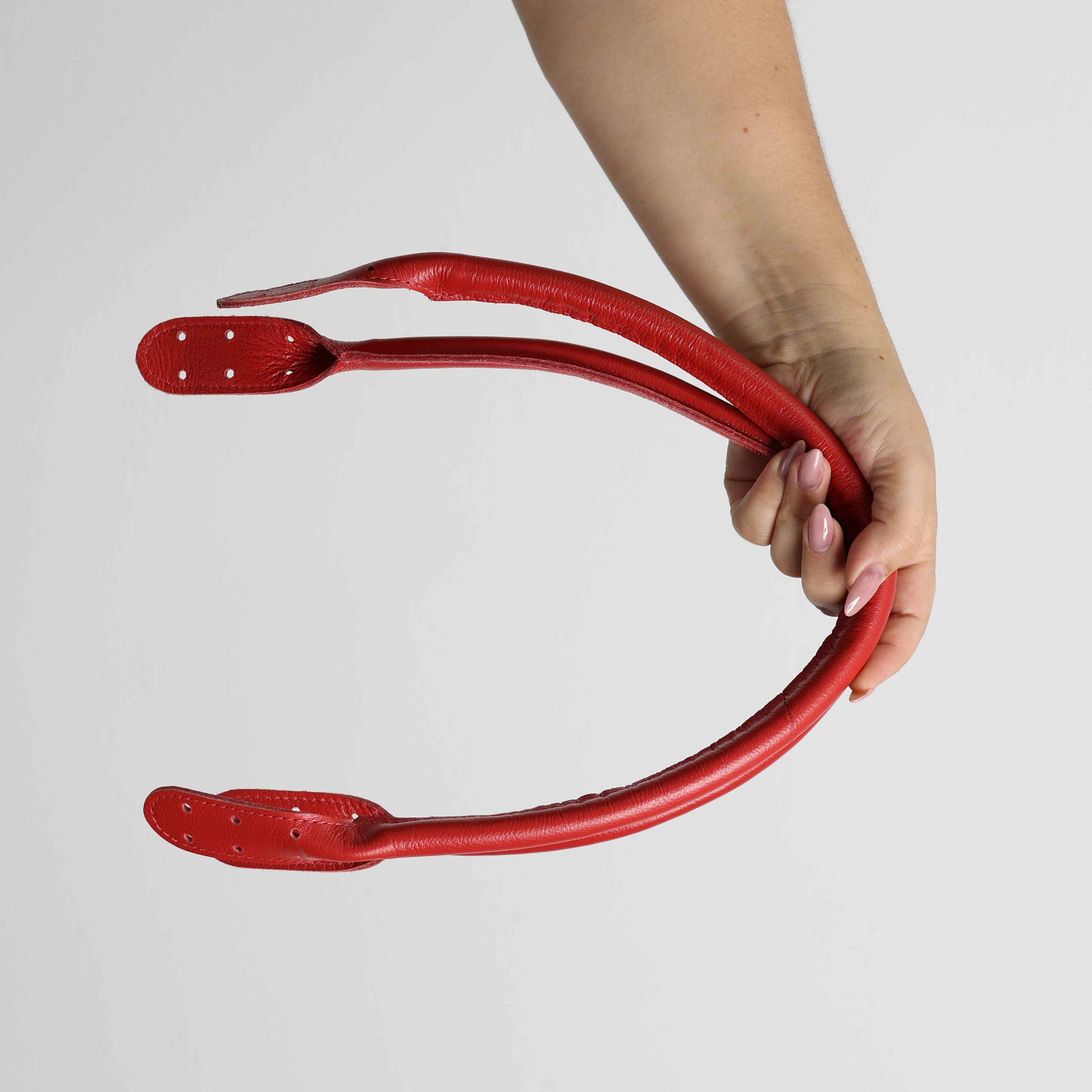 Alça Basic Dupla em Couro - Mão ou ombro Cor:Vermelho